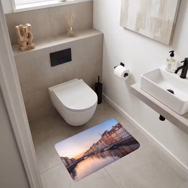 Wc Mat - Stad - Gracht - Zonsondergang - Klassiek - Kleurrijk — 6