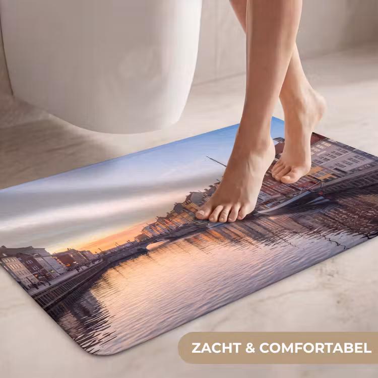 Wc Mat - Stad - Gracht - Zonsondergang - Klassiek - Kleurrijk — 7