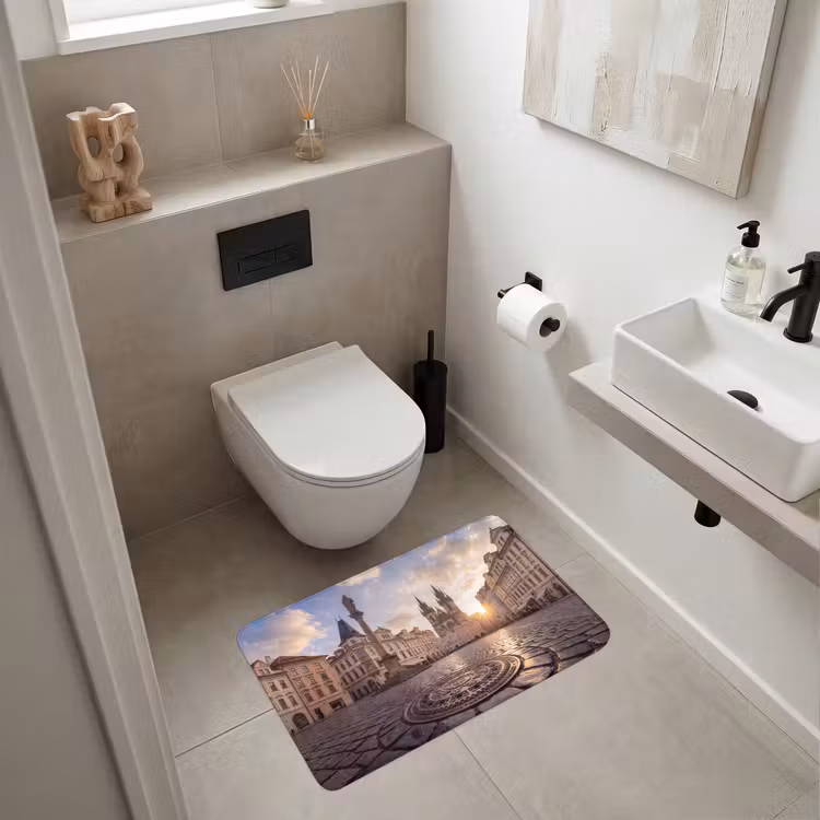 Wc Mat - Stad - Praag - Ochtend - Architectuur - Goud — 6