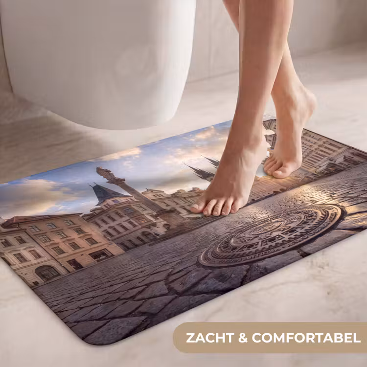 Wc Mat - Stad - Praag - Ochtend - Architectuur - Goud — 7