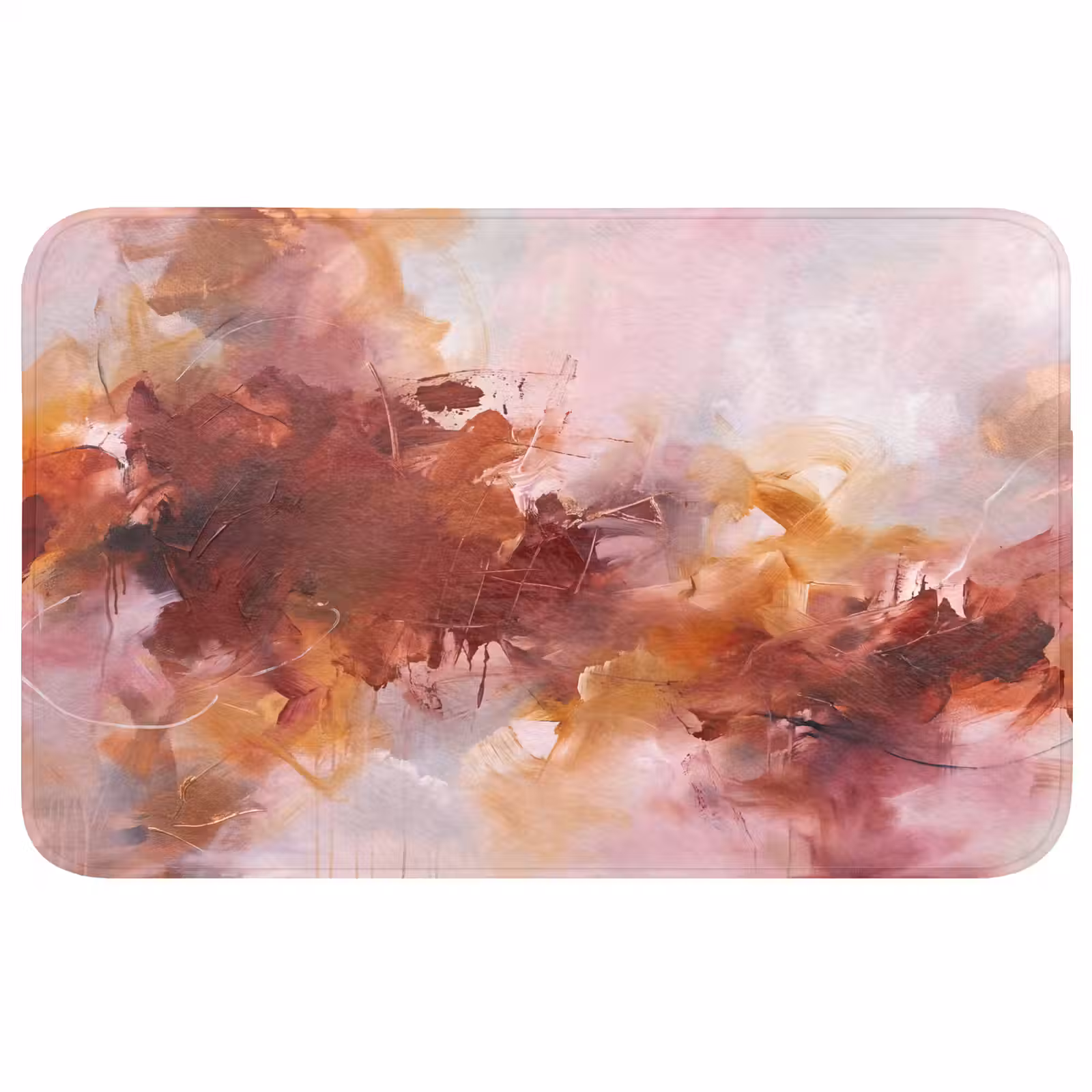 Wc Mat - Abstract - Kleurrijk - Kunst - Modern - Roze-Rood — 1