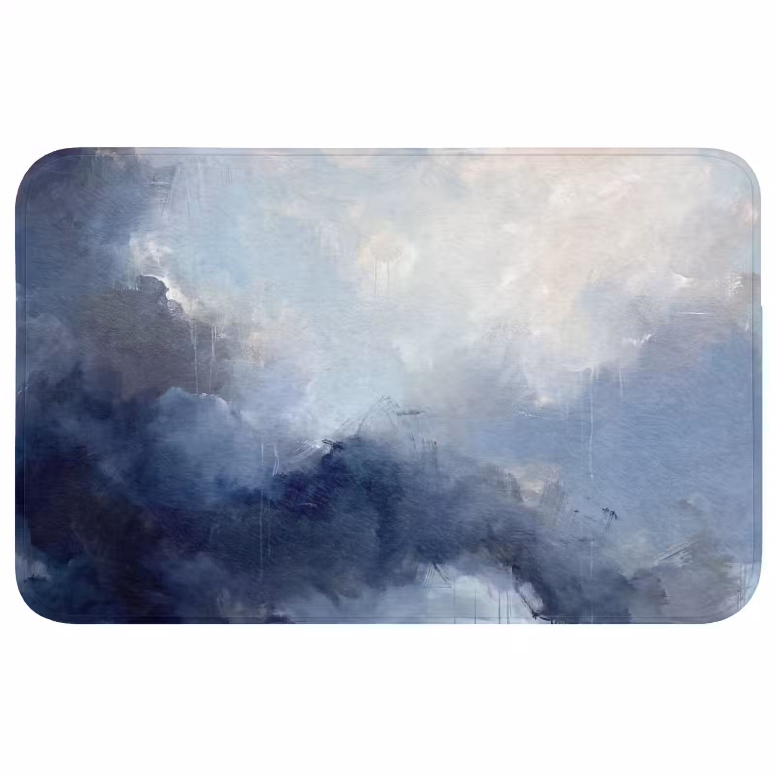 Wc Mat - Abstract - Wolken - Modern - Blauw - Kunst — 1