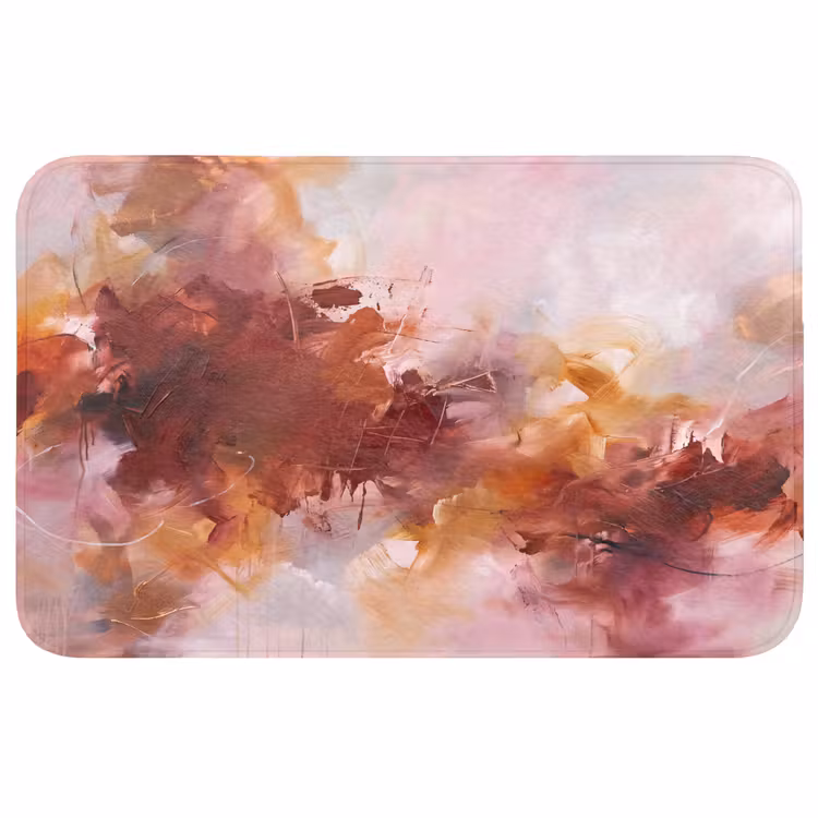 Wc Mat - Abstract - Kleurrijk - Kunst - Modern - Roze-Rood — 1