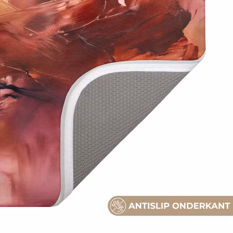 Wc Mat - Abstract - Kleurrijk - Kunst - Modern - Roze-Rood — 3