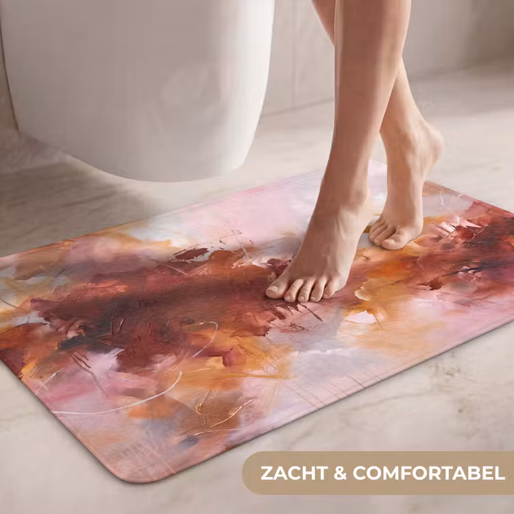Wc Mat - Abstract - Kleurrijk - Kunst - Modern - Roze-Rood — 7