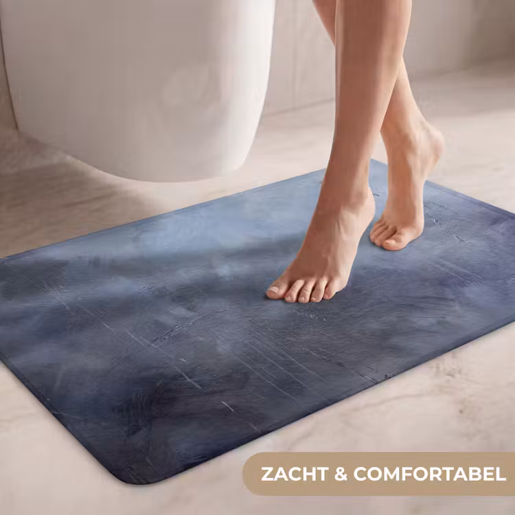 Wc Mat - Abstract - Kwaststreken - Modern - Kunst - Grijs — 7