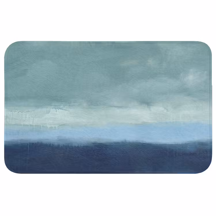 Wc Mat - Abstract - Lagen - Rust - Modern - Blauw — 1