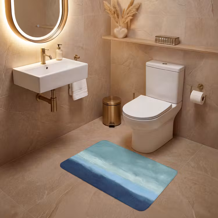Wc Mat - Abstract - Lagen - Rust - Modern - Blauw — 4