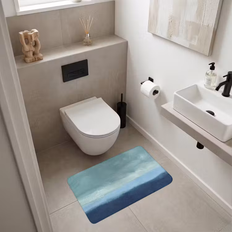 Wc Mat - Abstract - Lagen - Rust - Modern - Blauw — 6