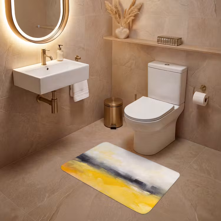 Wc Mat - Abstract - Landschap - Modern - Geel — 4