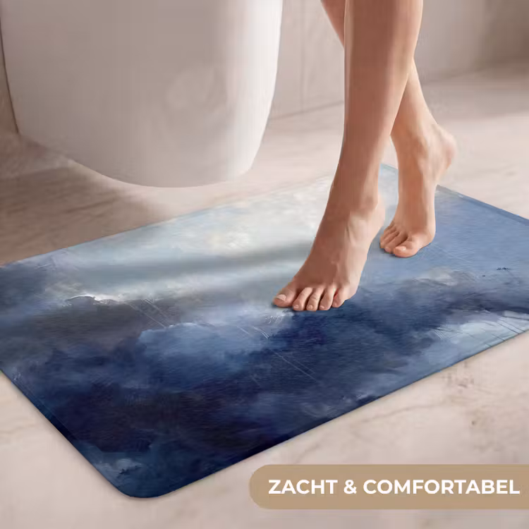 Wc Mat - Abstract - Wolken - Modern - Blauw - Kunst — 7