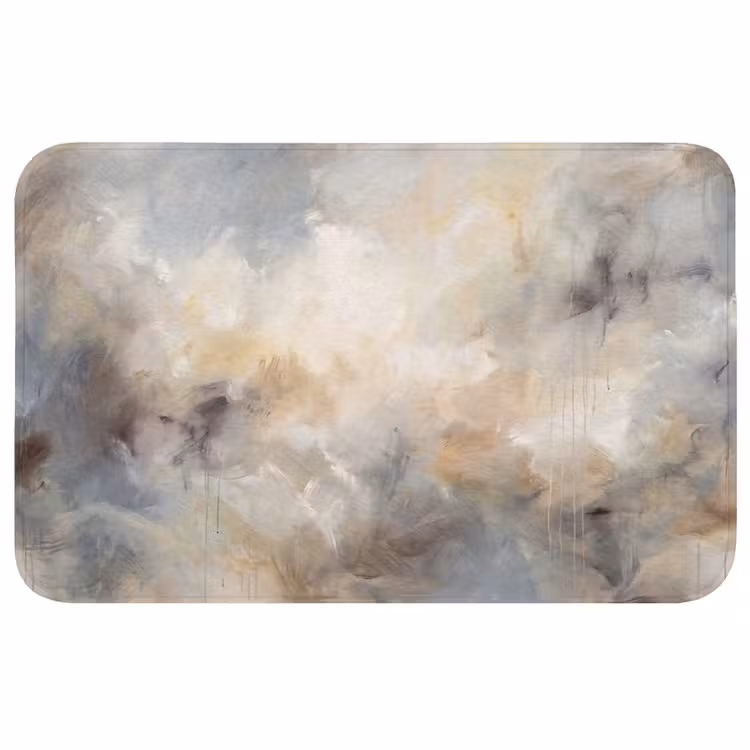 Wc Mat - Abstract - Wolken - Sfeervol - Beige - Grijs — 1