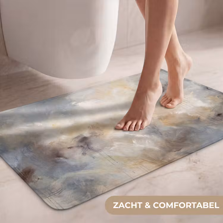 Wc Mat - Abstract - Wolken - Sfeervol - Beige - Grijs — 7