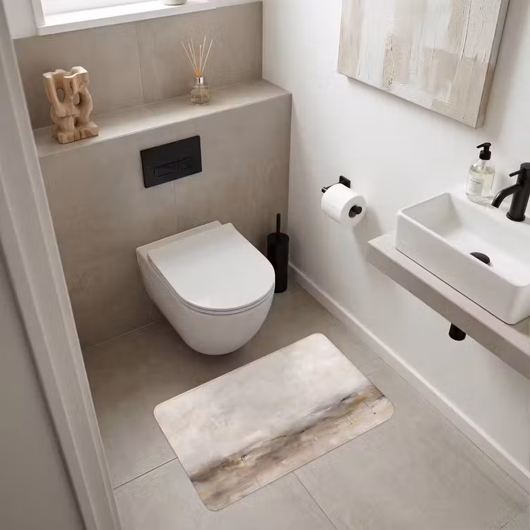Wc Mat - Abstrakt - Landschap - Modern - Beige - Kunst — 6