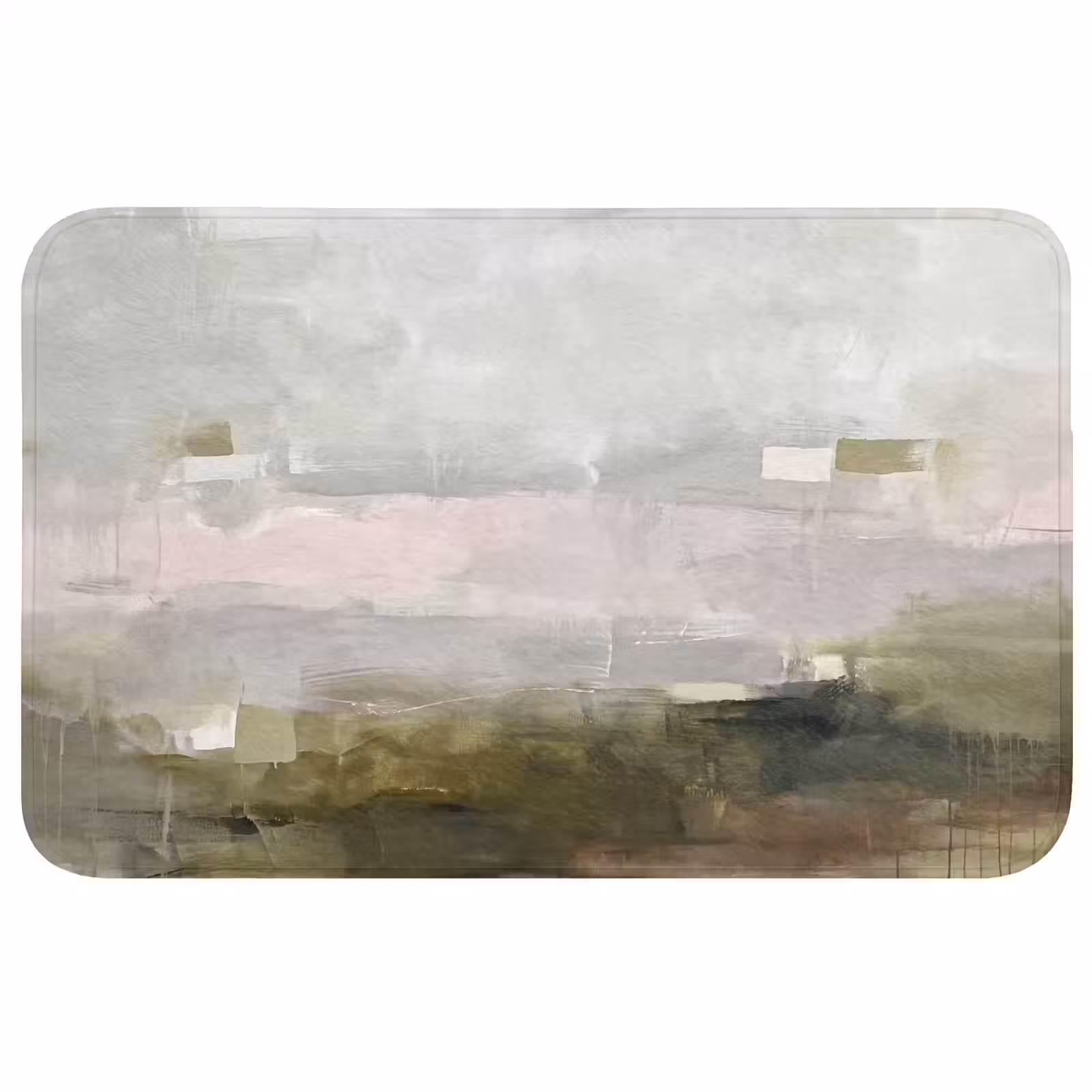Wc Mat - Abstract - Gelaagd - Kunst - Modern - Grijs-Groen — 1