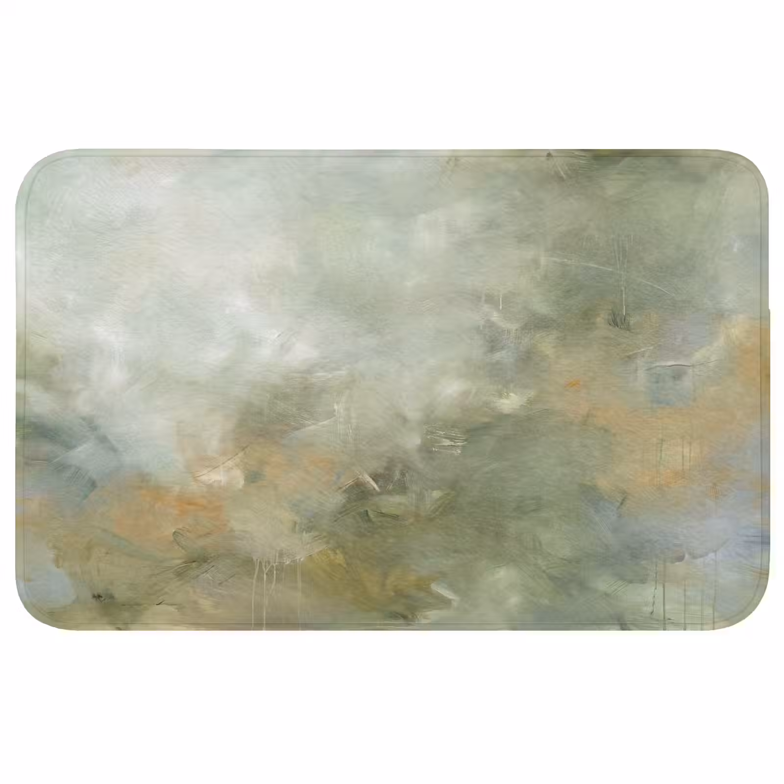 Wc Mat - Abstract - Groen - Beige - Modern - Kunst — 1