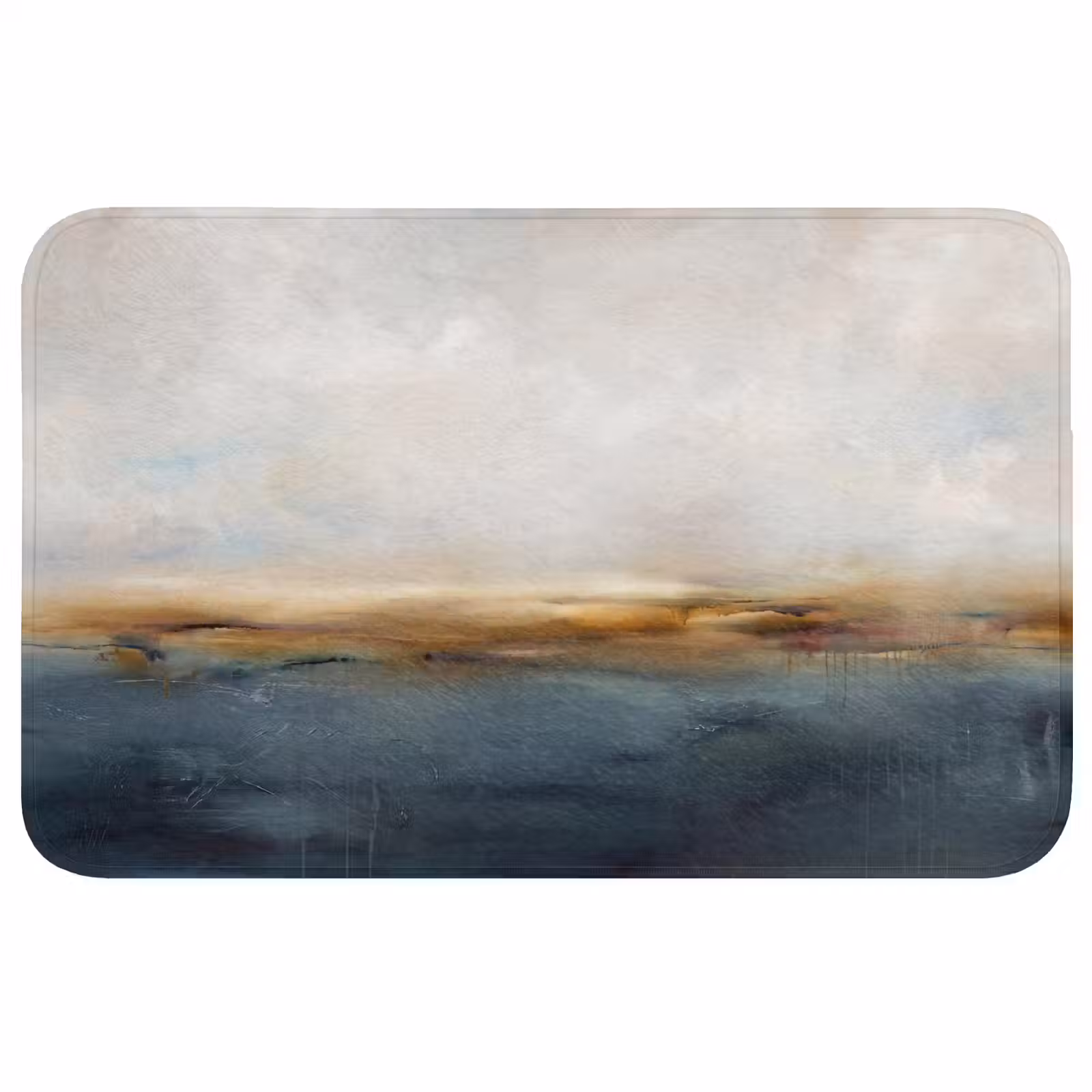 Wc Mat - Abstract - Horizon - Water - Modern - Beige — 1