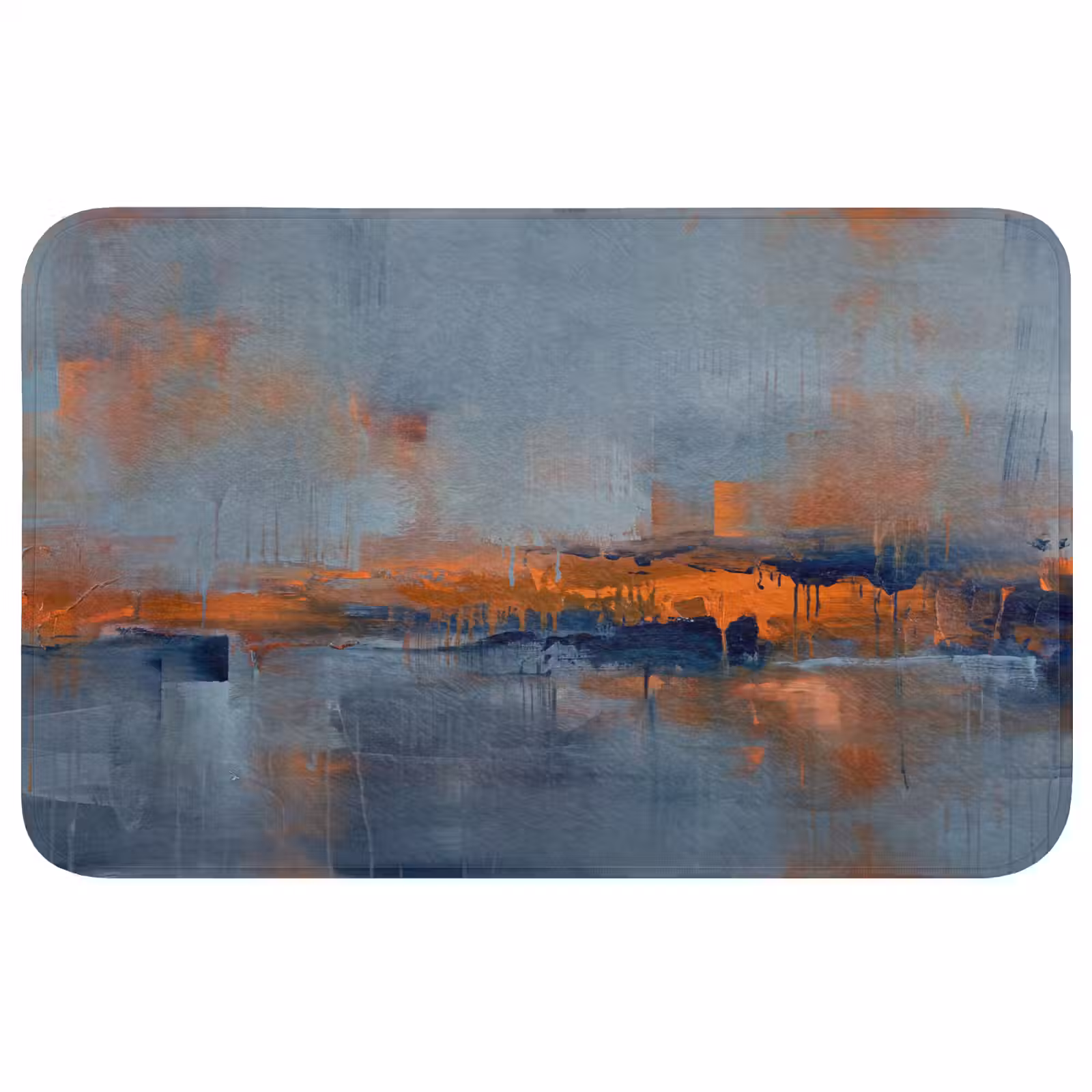 Wc Mat - Abstract - Kleuren - Modern - Oranje - Grijs — 1