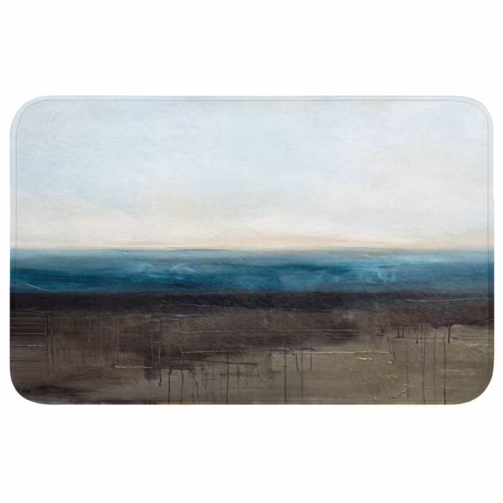 Wc Mat - Abstract - Landschap - Horizon - Blauw - Modern — 1
