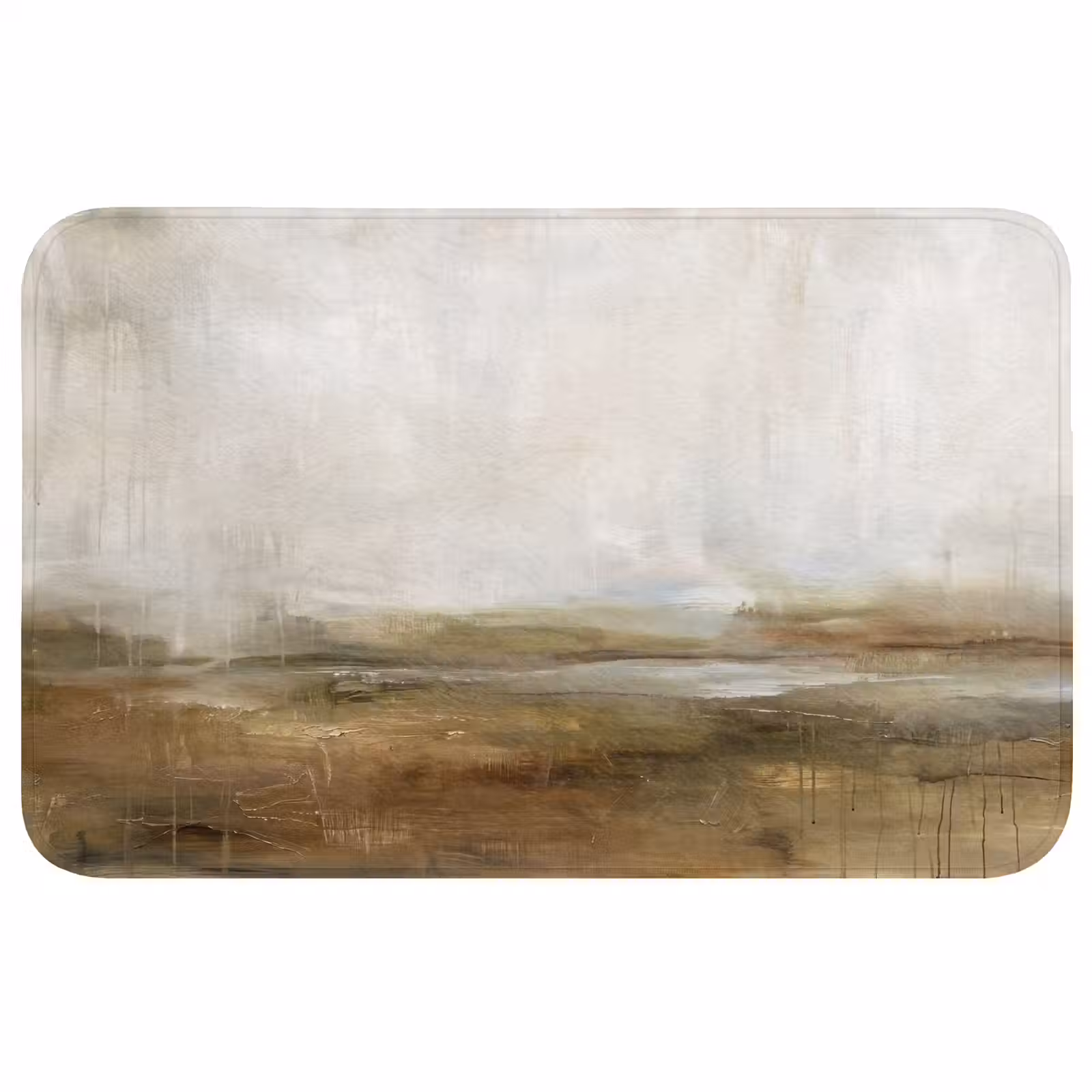Wc Mat - Abstract - Landschap - Natuur - Beige - Bruin — 1