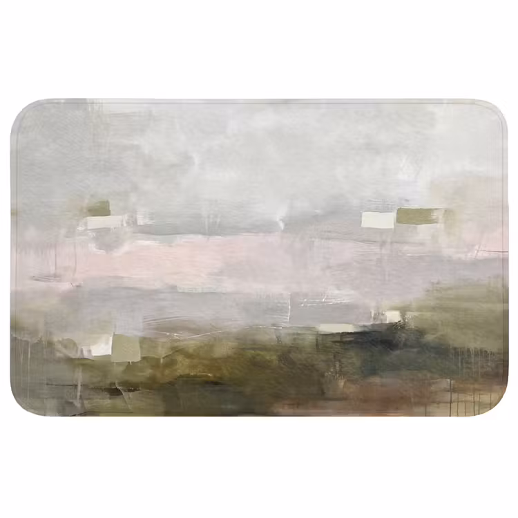 Wc Mat - Abstract - Gelaagd - Kunst - Modern - Grijs-Groen — 1