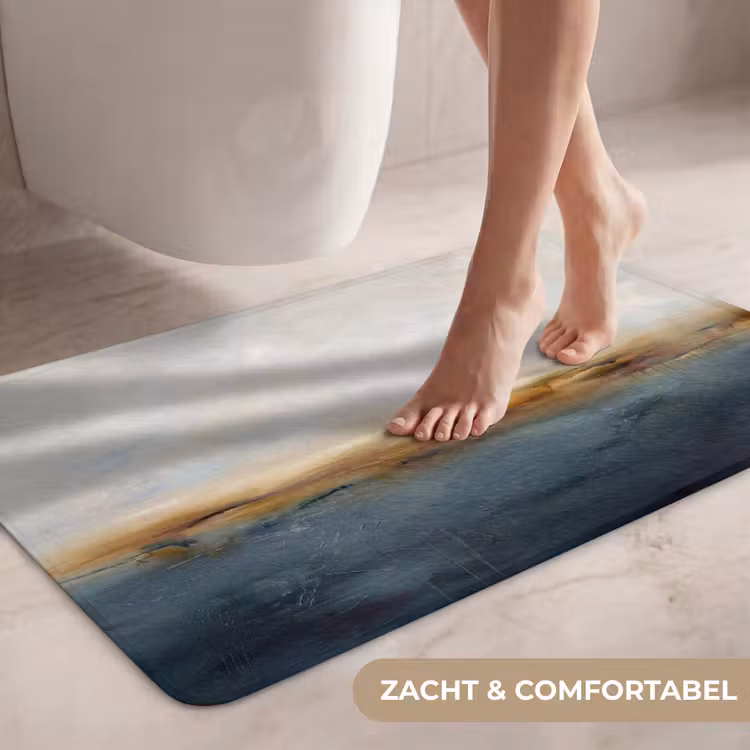 Wc Mat - Abstract - Horizon - Water - Modern - Beige — 7