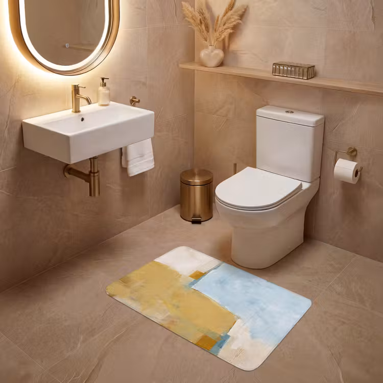 Wc Mat - Abstract - Kleuren - Kunst - Modern - Blauw — 4