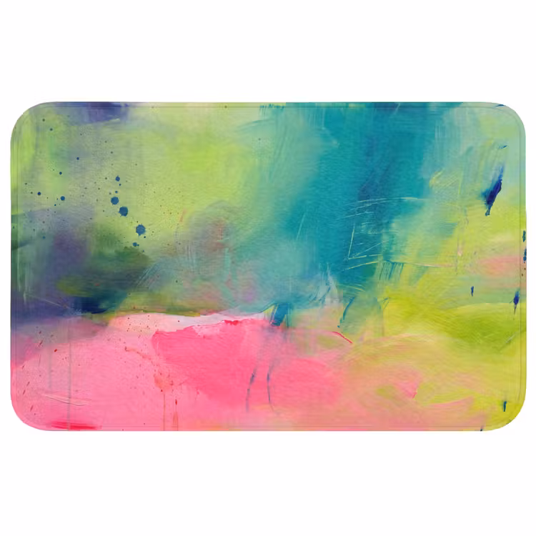 Wc Mat - Abstract - Kleuren - Modern - Groen - Roze — 1