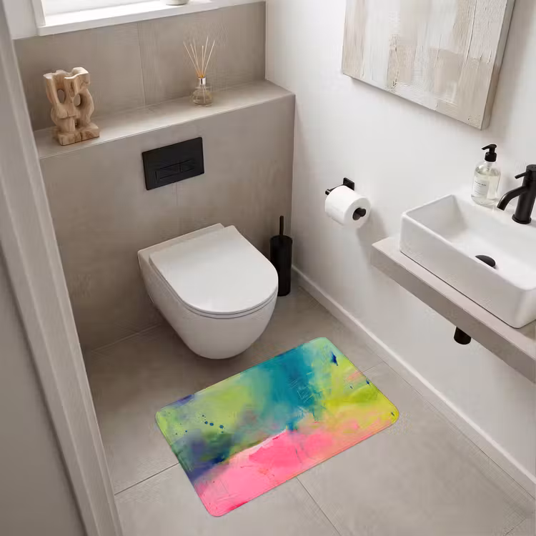 Wc Mat - Abstract - Kleuren - Modern - Groen - Roze — 6