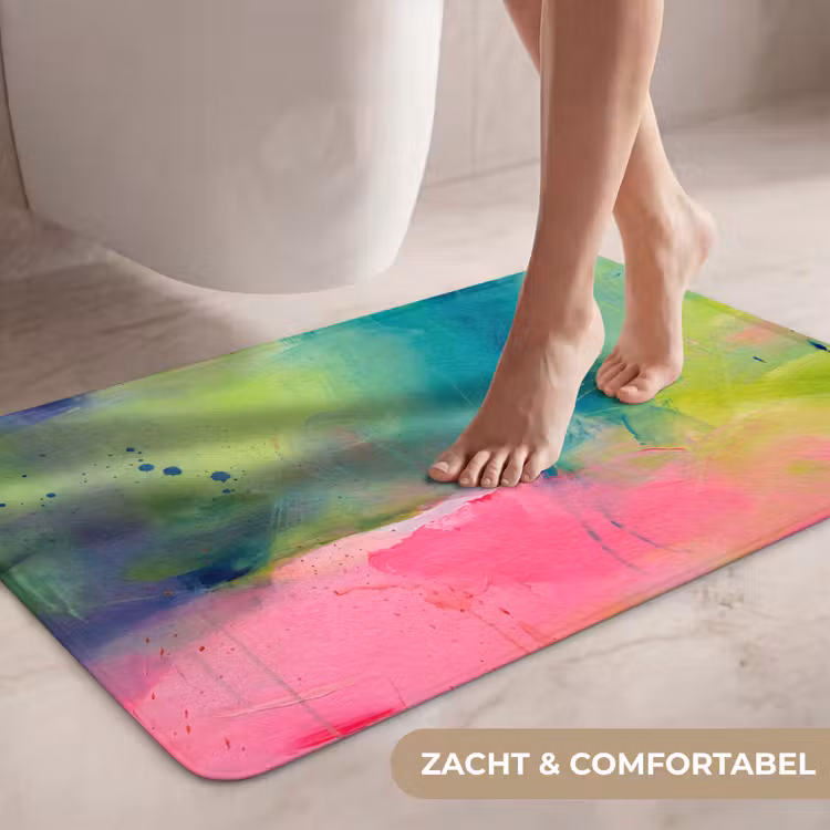 Wc Mat - Abstract - Kleuren - Modern - Groen - Roze — 7