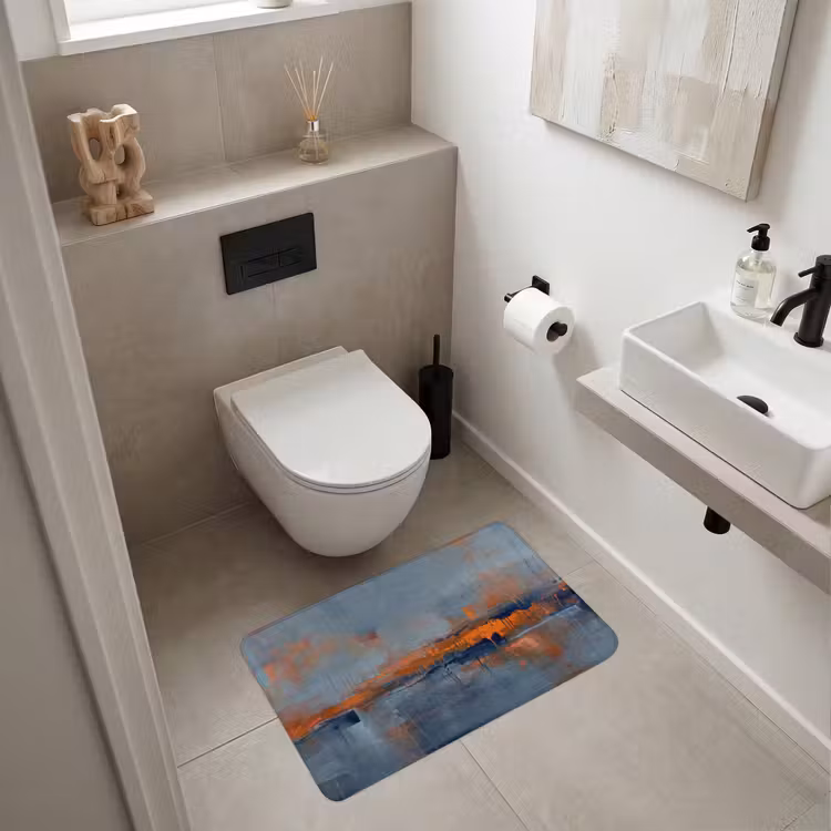 Wc Mat - Abstract - Kleuren - Modern - Oranje - Grijs — 6
