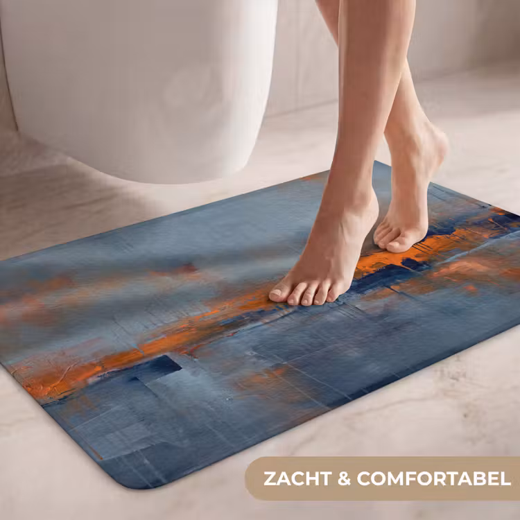 Wc Mat - Abstract - Kleuren - Modern - Oranje - Grijs — 7