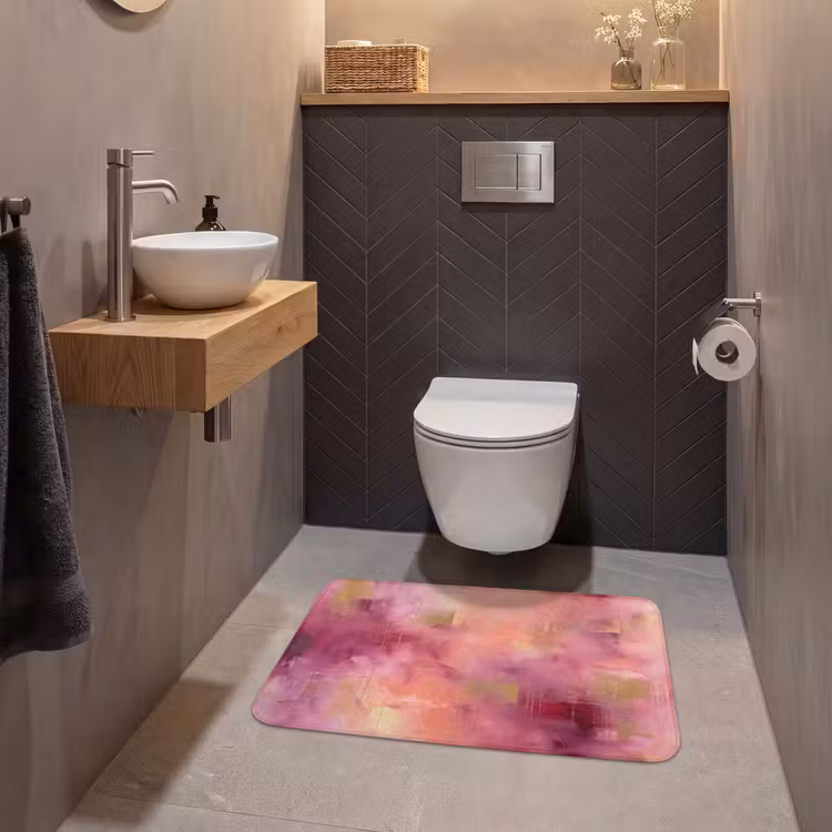 Wc Mat - Abstract - Kleuren - Modern - Roze - Paars — 2