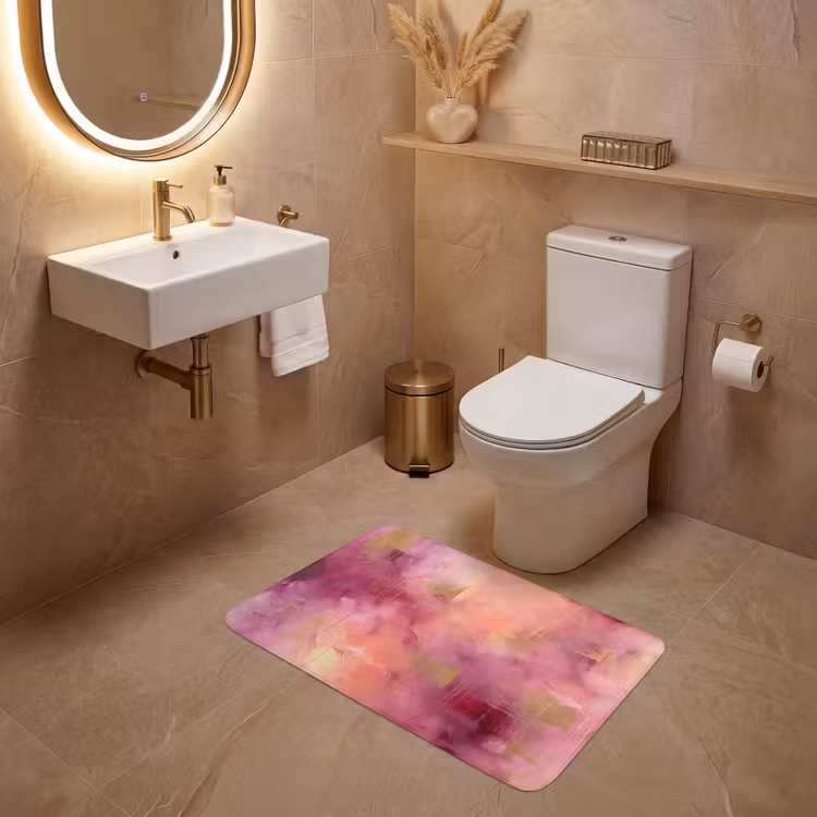 Wc Mat - Abstract - Kleuren - Modern - Roze - Paars — 4