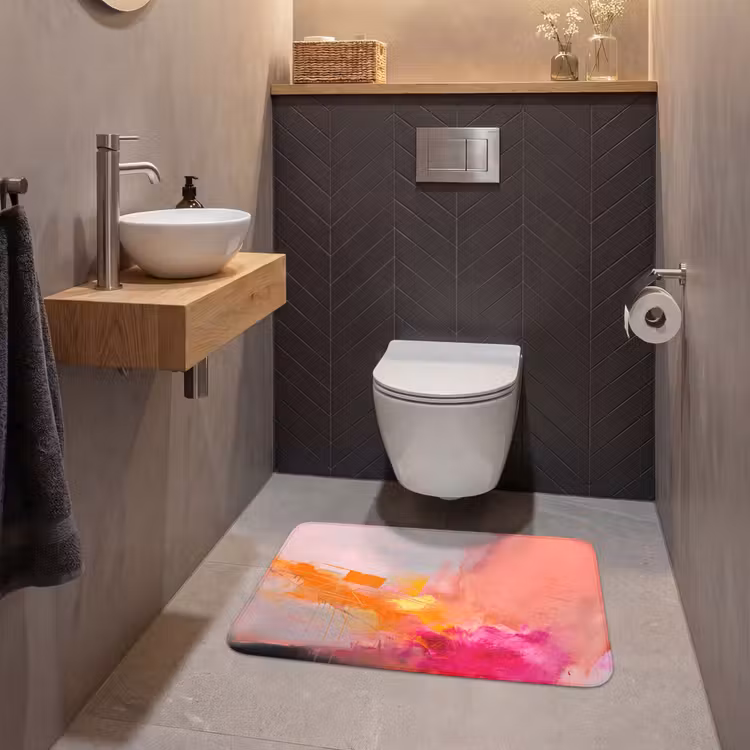 Wc Mat - Abstract - Kleurrijk - Modern - Roze — 2