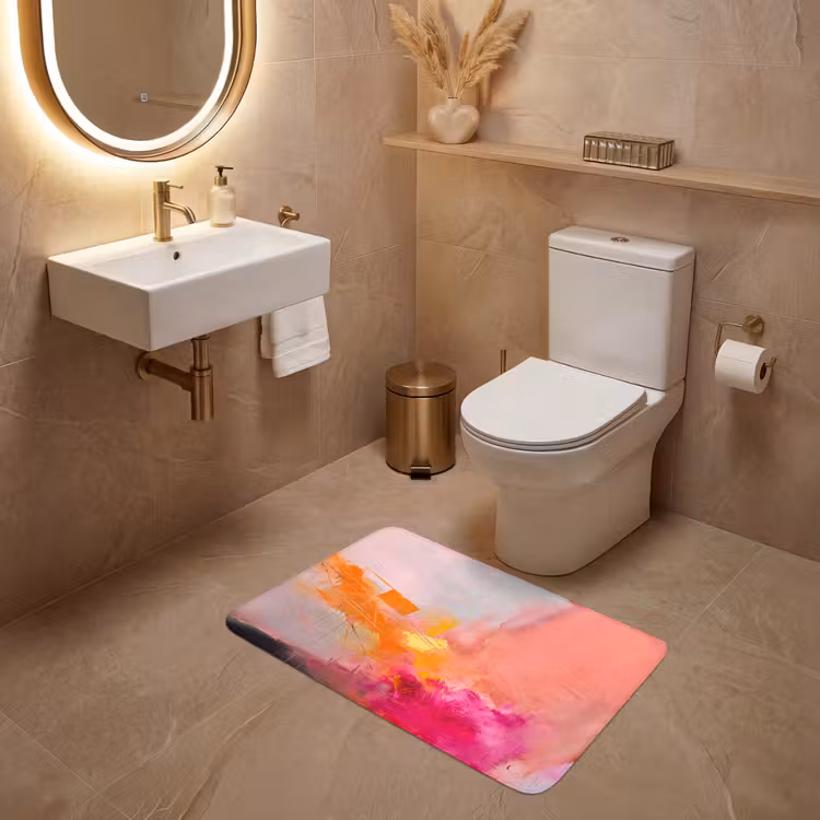 Wc Mat - Abstract - Kleurrijk - Modern - Roze — 4