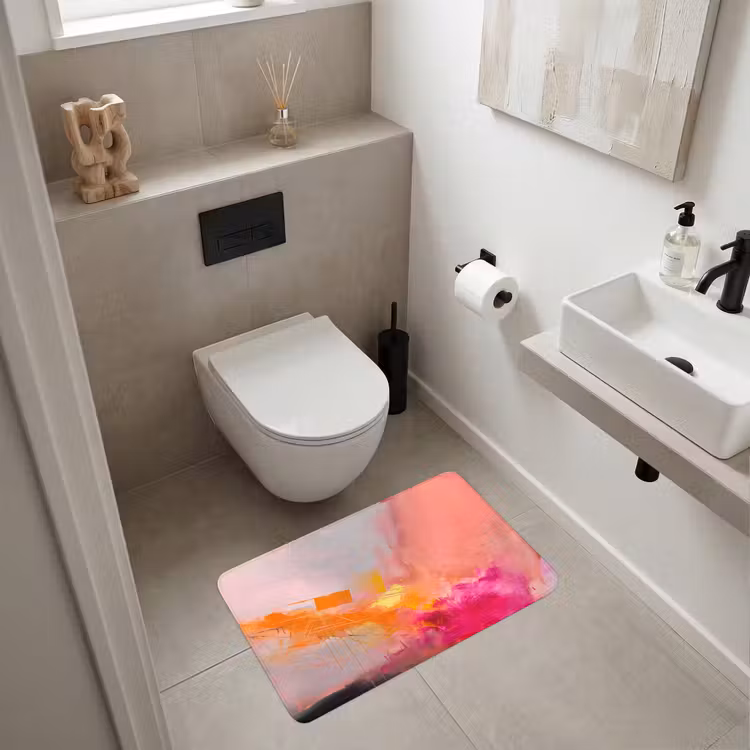 Wc Mat - Abstract - Kleurrijk - Modern - Roze — 6