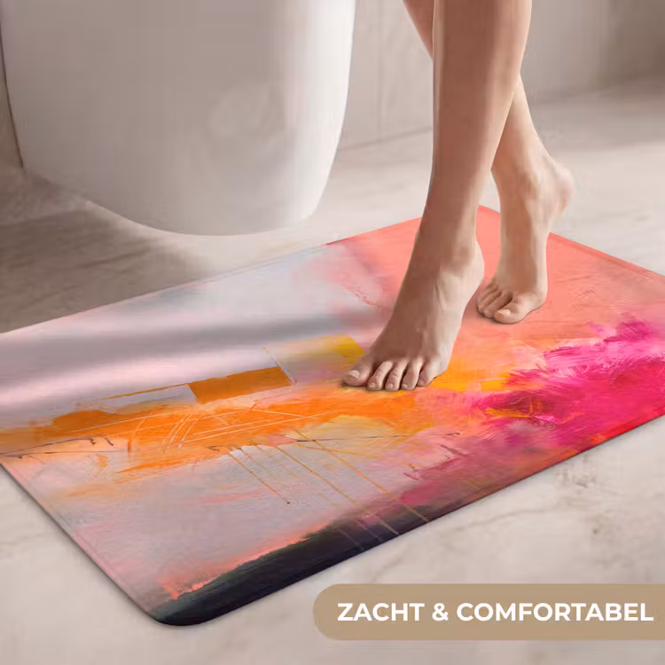 Wc Mat - Abstract - Kleurrijk - Modern - Roze — 7