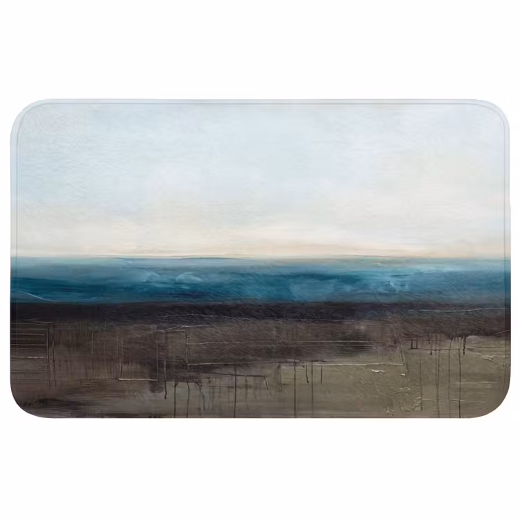 Wc Mat - Abstract - Landschap - Horizon - Blauw - Modern — 1