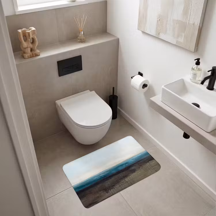 Wc Mat - Abstract - Landschap - Horizon - Blauw - Modern — 6
