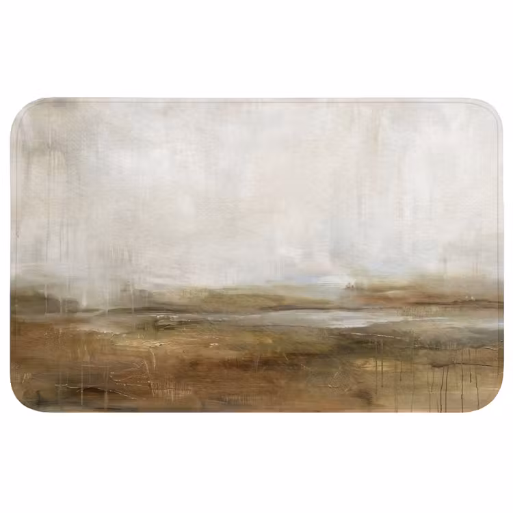 Wc Mat - Abstract - Landschap - Natuur - Beige - Bruin — 1