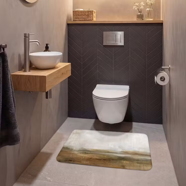 Wc Mat - Abstract - Landschap - Natuur - Beige - Bruin — 2