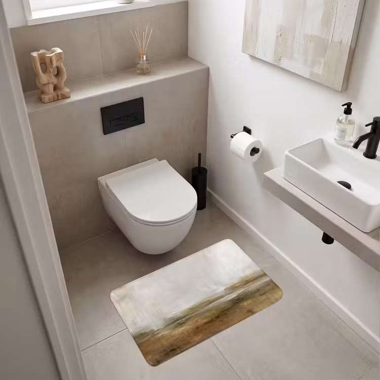 Wc Mat - Abstract - Landschap - Natuur - Beige - Bruin — 6