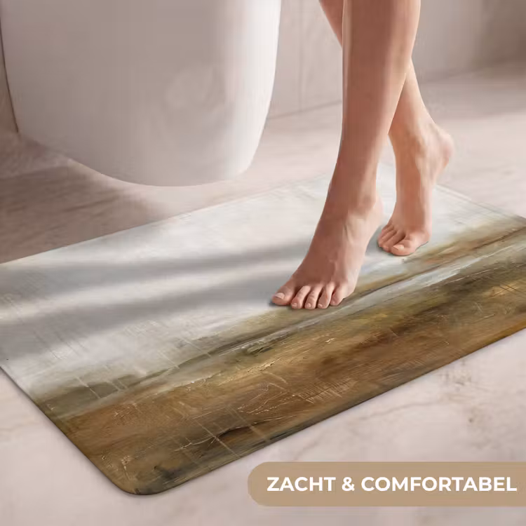 Wc Mat - Abstract - Landschap - Natuur - Beige - Bruin — 7