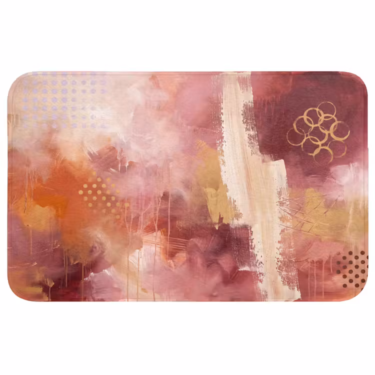 Wc Mat - Abstract - Rood - Goud - Modern - Kunst — 1