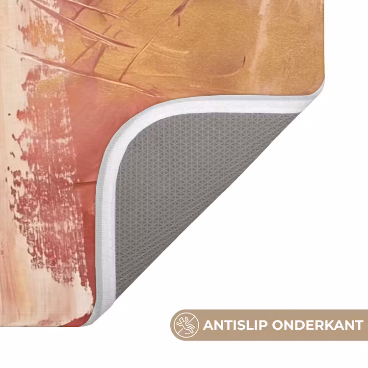 Wc Mat - Abstract - Rood - Goud - Modern - Kunst — 3