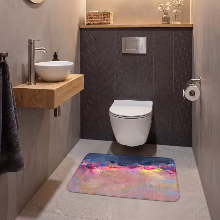 Wc Mat - Abstract - Textuur - Kleuren - Modern - Roze — 2
