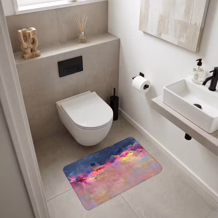 Wc Mat - Abstract - Textuur - Kleuren - Modern - Roze — 6