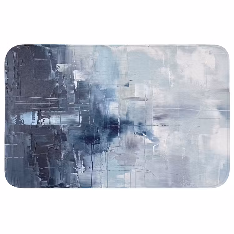 Wc Mat - Abstract - Textuur - Kunst - Modern - Blauw — 1
