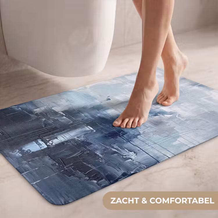 Wc Mat - Abstract - Textuur - Kunst - Modern - Blauw — 7